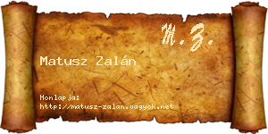 Matusz Zalán névjegykártya